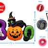 6 pies de largo iluminado Halloween inflable gato negro fant