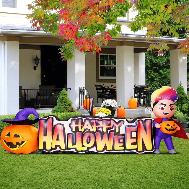 11.5 FT Happy Halloween Inflable Decoraciones al aire libre