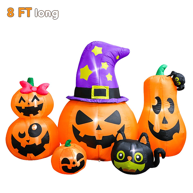 Calabazas Inflable de Halloween de 8 pies – Familia inflable