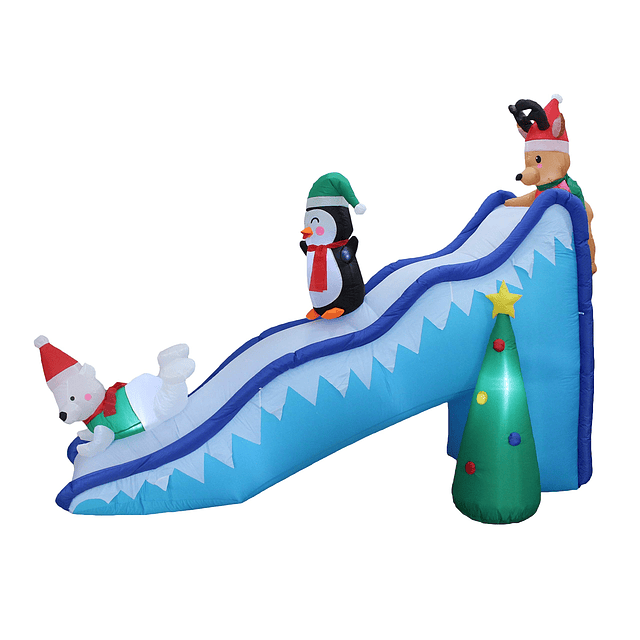 9 pies de largo Navidad inflable pingüino reno oso polar árb