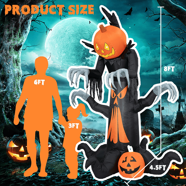 Decoraciones Inflable de Halloween de 8 pies – Árbol al aire