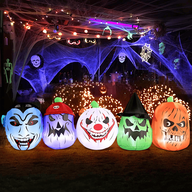 Decoraciones Inflable para Halloween, bruja payaso pirata va