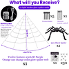 12 modos Telaraña iluminada de Halloween de 17 * 16 pies 150