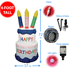 Luces LED Inflable para pastel de feliz cumpleaños de 6 pies