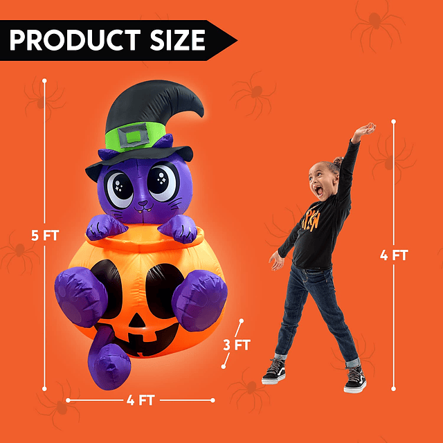 Decoraciones Inflable de Halloween de 5 pies de alto, decora