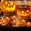 Velas sin llama de calabaza de Halloween con temporizador de