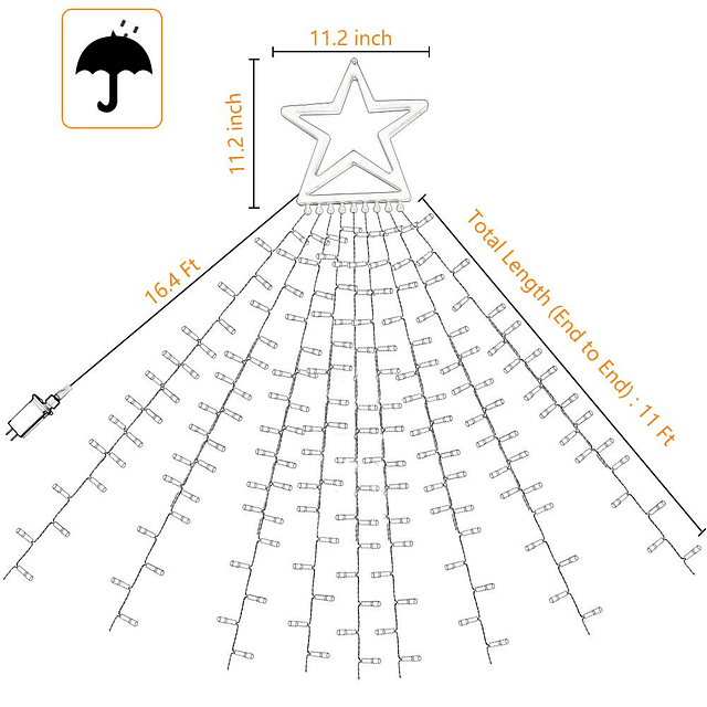 Luces de estrella de decoración navideña para exteriores, 31