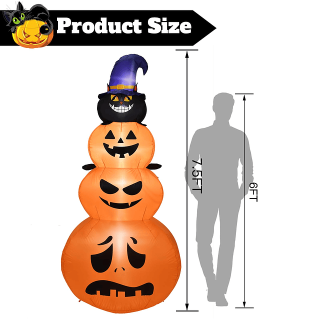 Decoraciones Inflable para exteriores de Halloween de 7.5 pi