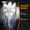 Fantasma colgante de Halloween con luz LED blanca espeluznan