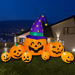 Decoraciones Inflable de Halloween, 8.2 pies, 7 calabazas In