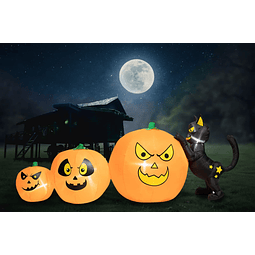 Inflable de Halloween Gato negro de 7.8 pies de largo empuja