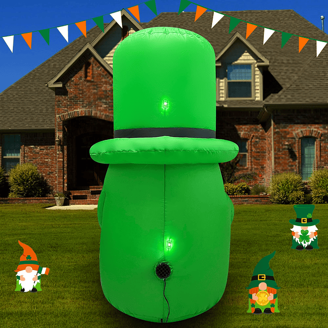 Decoración inflable de gnomo del día de San Patricio de 4 pi