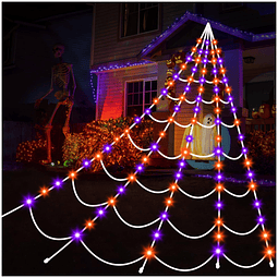 Decoraciones de Halloween Luces de telaraña para exteriores: