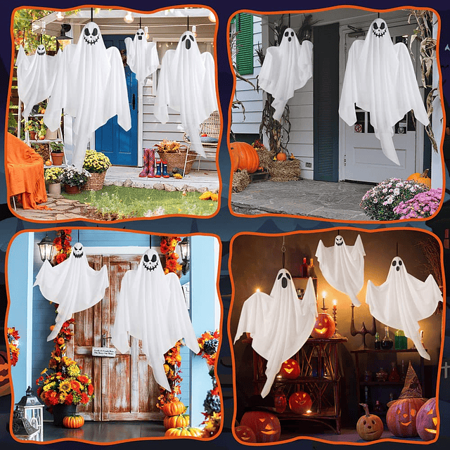 Paquete de 5 fantasmas colgantes para decoración de Hallowee