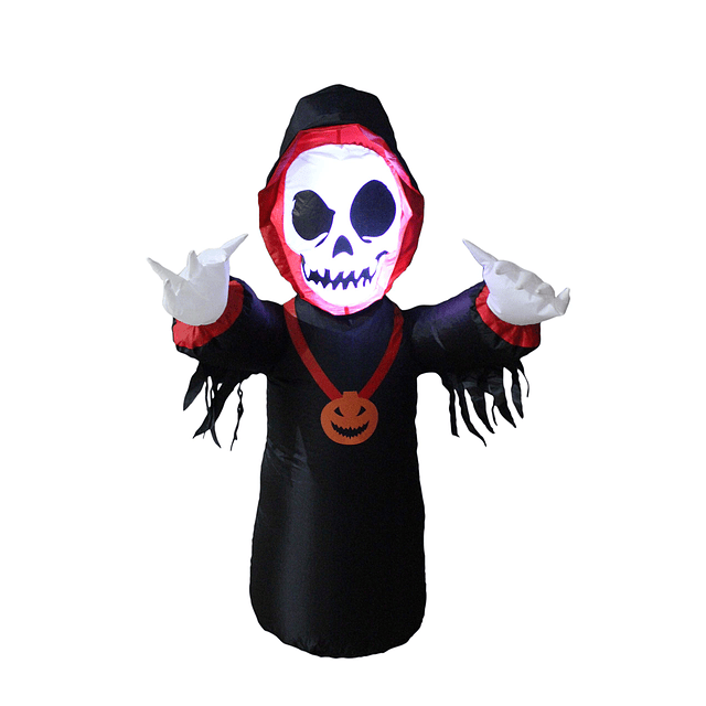 4 pies Halloween inflable Grim Reaper luces LED decoración a