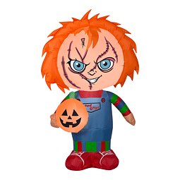 Decoración Inflable, Naranja, Chucky, Autoinflable, Enchufe,