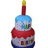 Pastel de feliz cumpleaños inflable de 4 pies de alto con ve