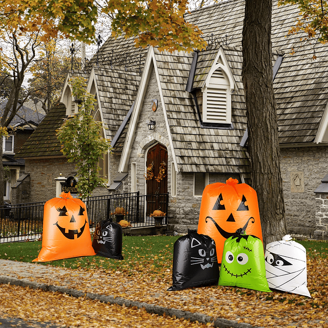 Bolsas de hojas de césped de Halloween – 12 bolsas de césped