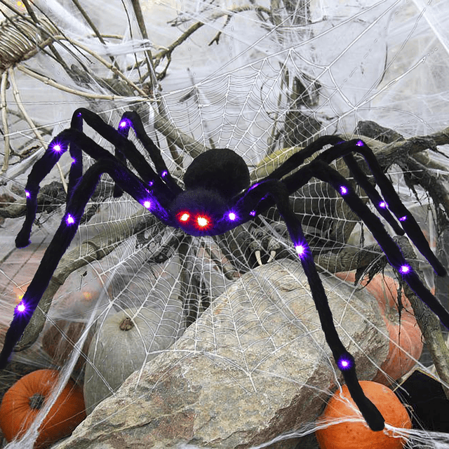 Decoraciones de araña de Halloween de 5 pies, araña gigante