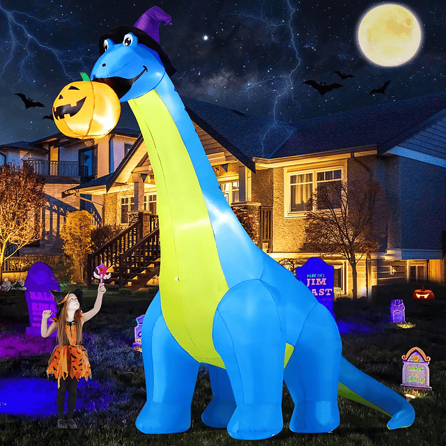 Decoraciones Inflable para Halloween para exteriores, dinosa