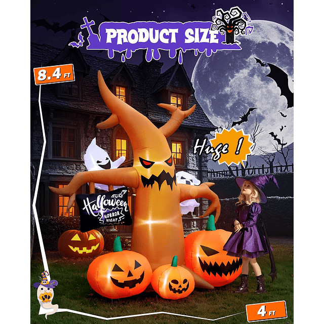 Decoraciones Inflable de Halloween de 8 pies para exteriores