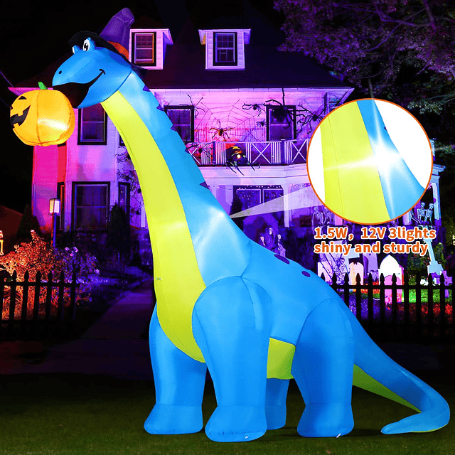 Decoraciones Inflable para Halloween para exteriores, dinosa