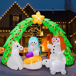 Inflable navideños de 10 pies, decoraciones familiares de mu