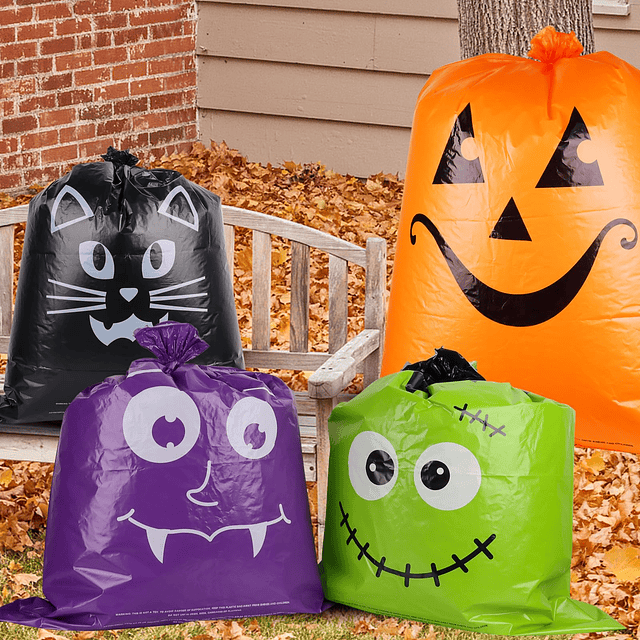 Bolsas de hojas de césped de Halloween – 12 bolsas de césped