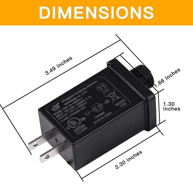 Adaptador inflable de repuesto de 12 V 1,5 A para jardín 2 u