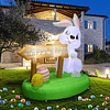 Decoración inflable de Pascua con luces LED, huevos de conej