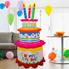 Pastel inflable de feliz cumpleaños de 6 pies con velas, dec