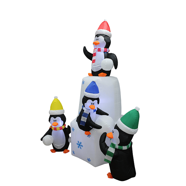 Pingüinos Inflable de Navidad de 8 pies de altura, familia j