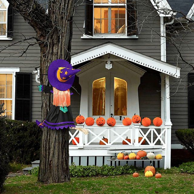 Decoración de Halloween de bruja estrellada en el árbol, dec