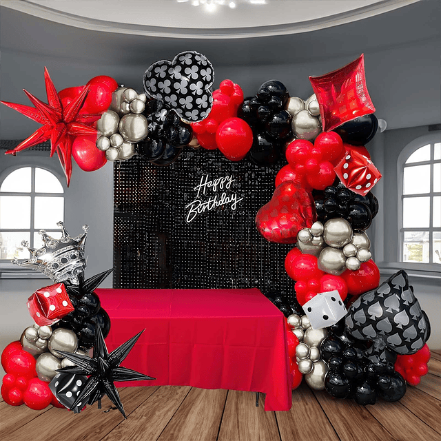 Decoraciones para fiestas temáticas de casino Globos de casi