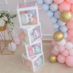 Cajas de Baby Shower Decoraciones para Fiestas - 4 Piezas Ca