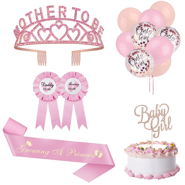 35 piezas de decoraciones para baby shower para niñas, inclu