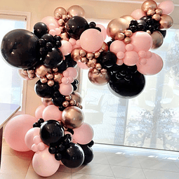 Kit de guirnalda de arco de globos de oro rosa, 143 piezas d