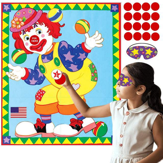 Juego de Pin The Nose On The Clown para niños - Póster grand