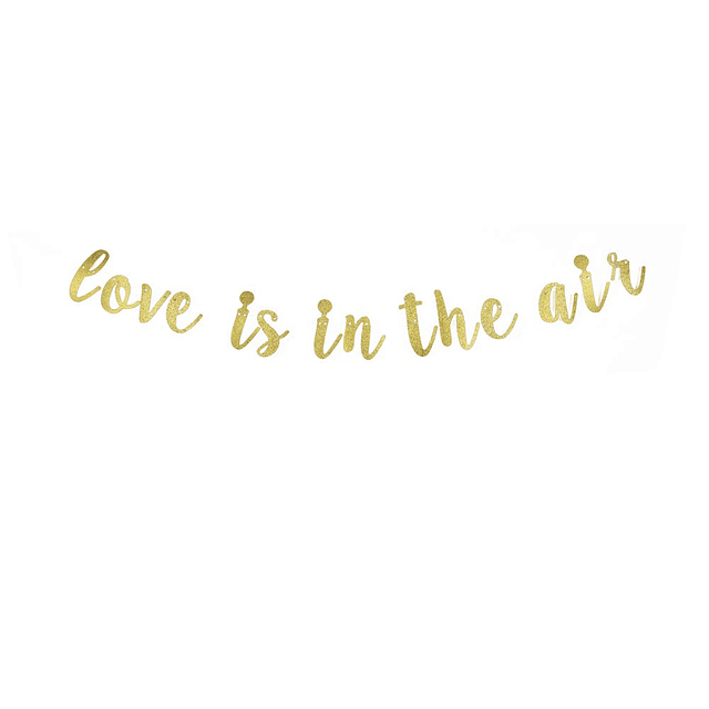 Love is in The Air BannerGold cartel de papel brillante para