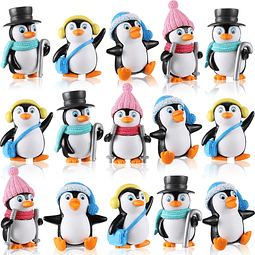 Lindos personajes de pingüinos juguetes colección de figuras