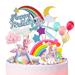 Decoración para tarta de unicornio, 2 esculturas de unicorni