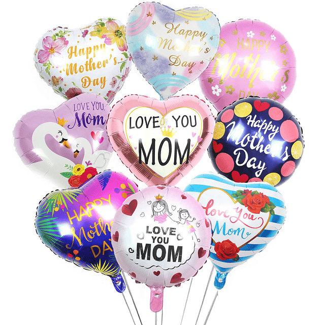 9 globos para el día de la madre, suministros de decoración