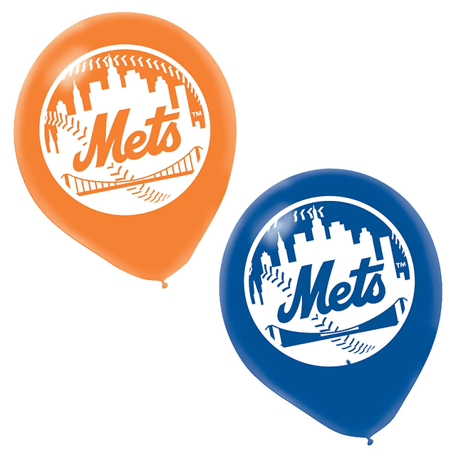 Globos de látex de los Mets de Nueva York, color naranja y a