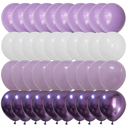 Globos de Látex Blanco Lavanda Púrpura - Globos de Color Púr