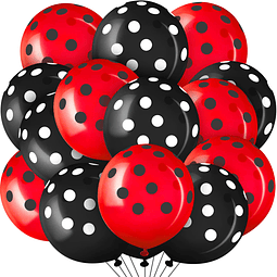 60 Piezas Globos Rojos y Negros de 12 Pulgadas Globos de Lát