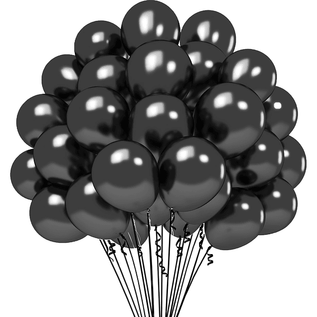 Globos negrospieza de 100 globos de látex negros de 12 pulga