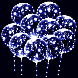 10 piezas de globos LED Bobo, globos iluminados transparente