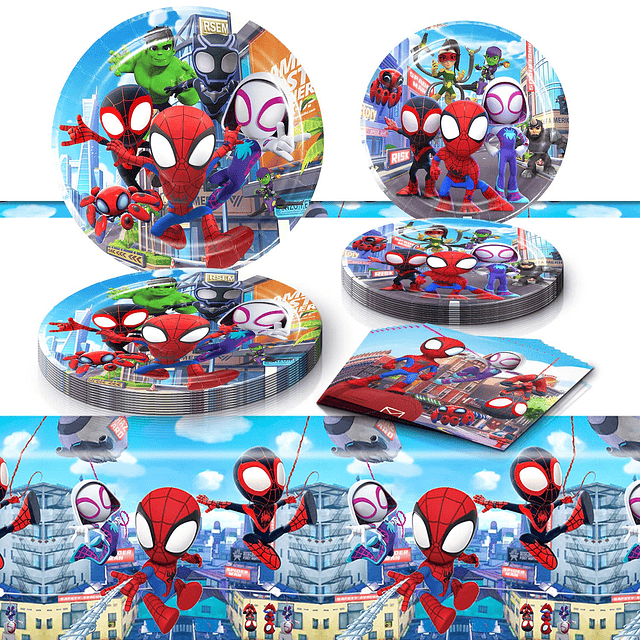 Globo De Spidey Y Sus Increíbles Amigos1 Mantel20 Platos20 S