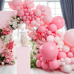 Kit de arco de guirnalda de globos rosas, globos rosados ​​d