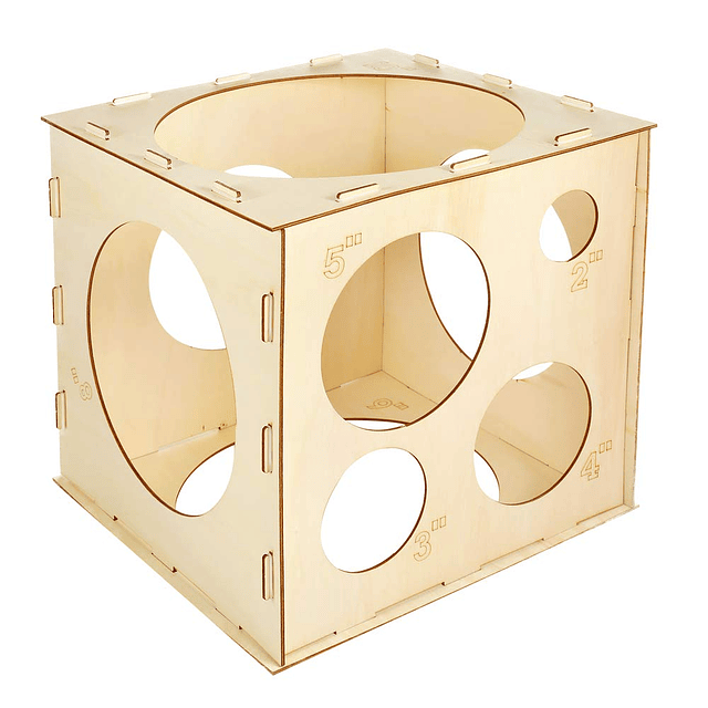 Caja de cubo medidor de globos de madera plegable de 9 tamañ